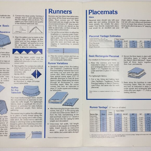 Vintage 1980 Instant Interiors Table Toppings Pattern Book Tablecloths Runners - Picture 4 of 5
